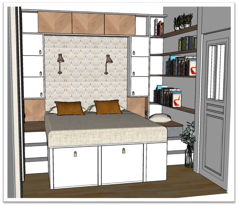 chambre parentale dans 7 m2 vue ne perspective