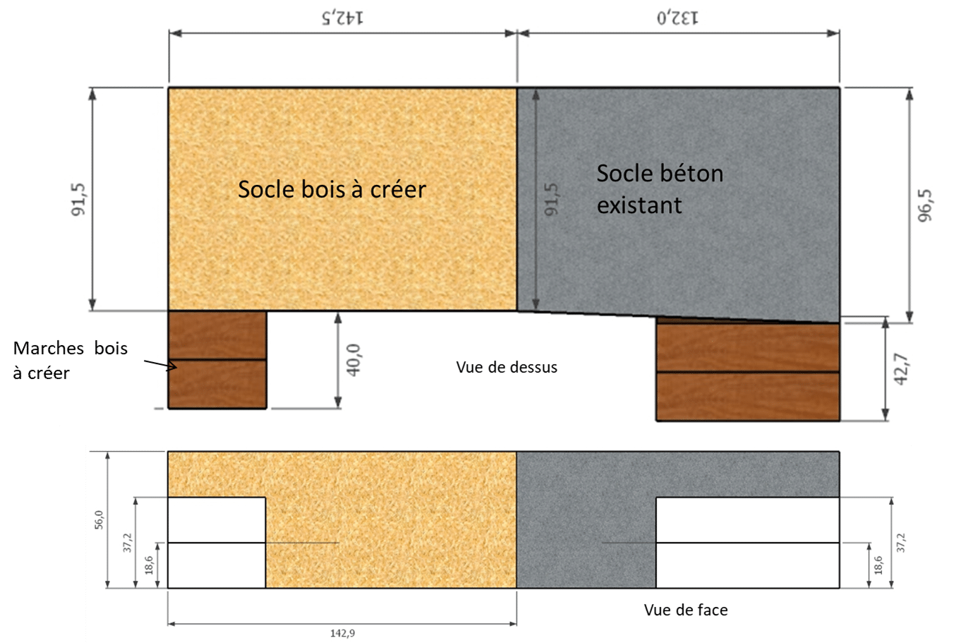 petite chambre plan socles à créer